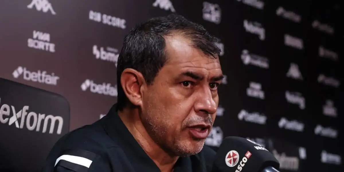 Carille durante sua coletiva pelo Vasco da Gama. O treinador está sendo criticado por torcedores. Foto: Instagram/@fabiocarille