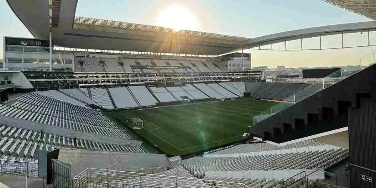 Imagem de Itaquera antes do confronto com a equipe do São Bernardo, onde o Timão venceu por 2 a 0. Foto: Luiz Fernando Carrijo / Corinthians 