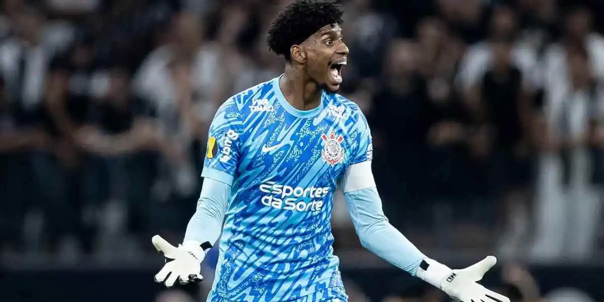 Na imagem, o goleiro Hugo Souza, principal destaque da equipe do Corinthians nesse inicio de torneio: Foto: Reprodução