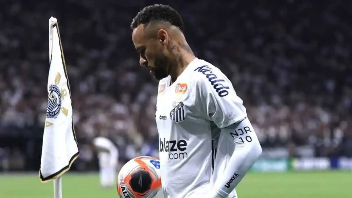 Neymar deixou o gramado da Neo Química Arena sem conseguir evitar a derrota do Santos para o Corinthians, por 2 a 1 - Foto: Reprodução