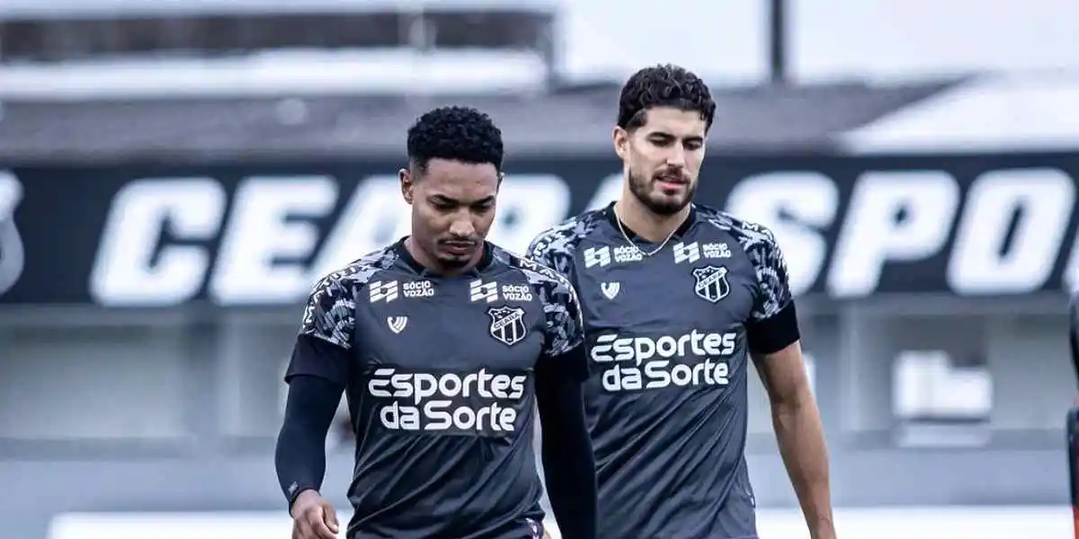 O atacante Pedro Raul em um dos seus primeiros treinamentos com a camisa do Ceará. Foto: Felipe Santos/Ceará SC