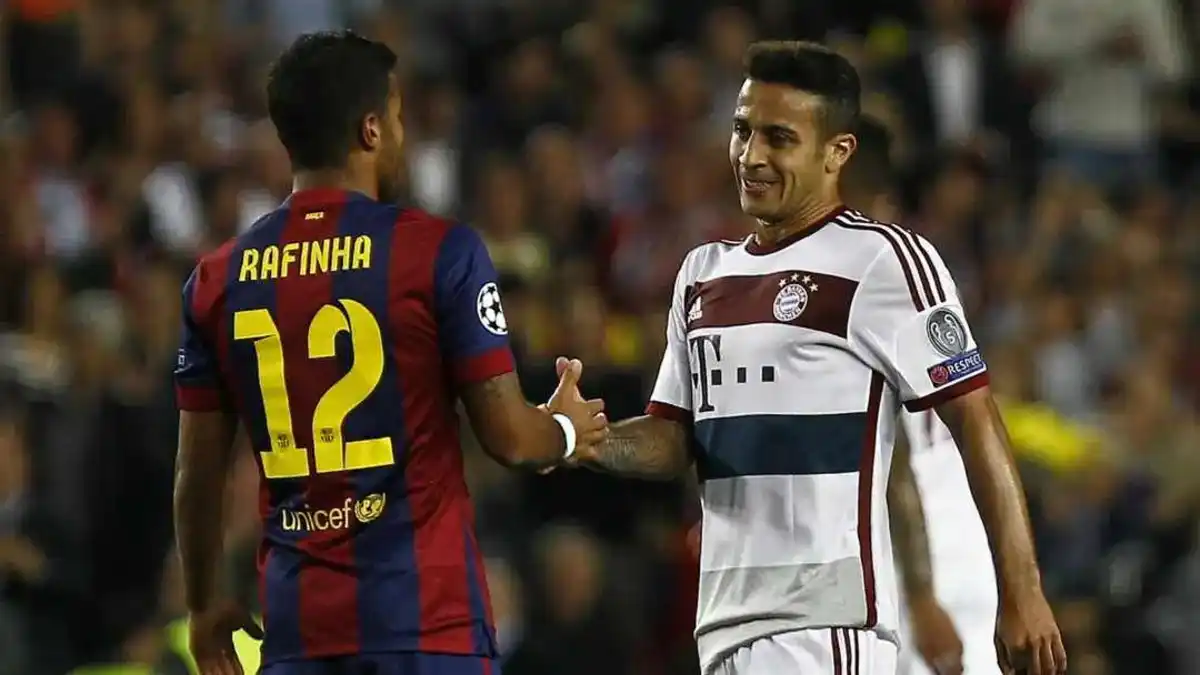 Rafinha e Thiago Alcântara são filhos de Mazinho, ex-jogador da Seleção Brasileira de Futebol. Foto: Reprodução