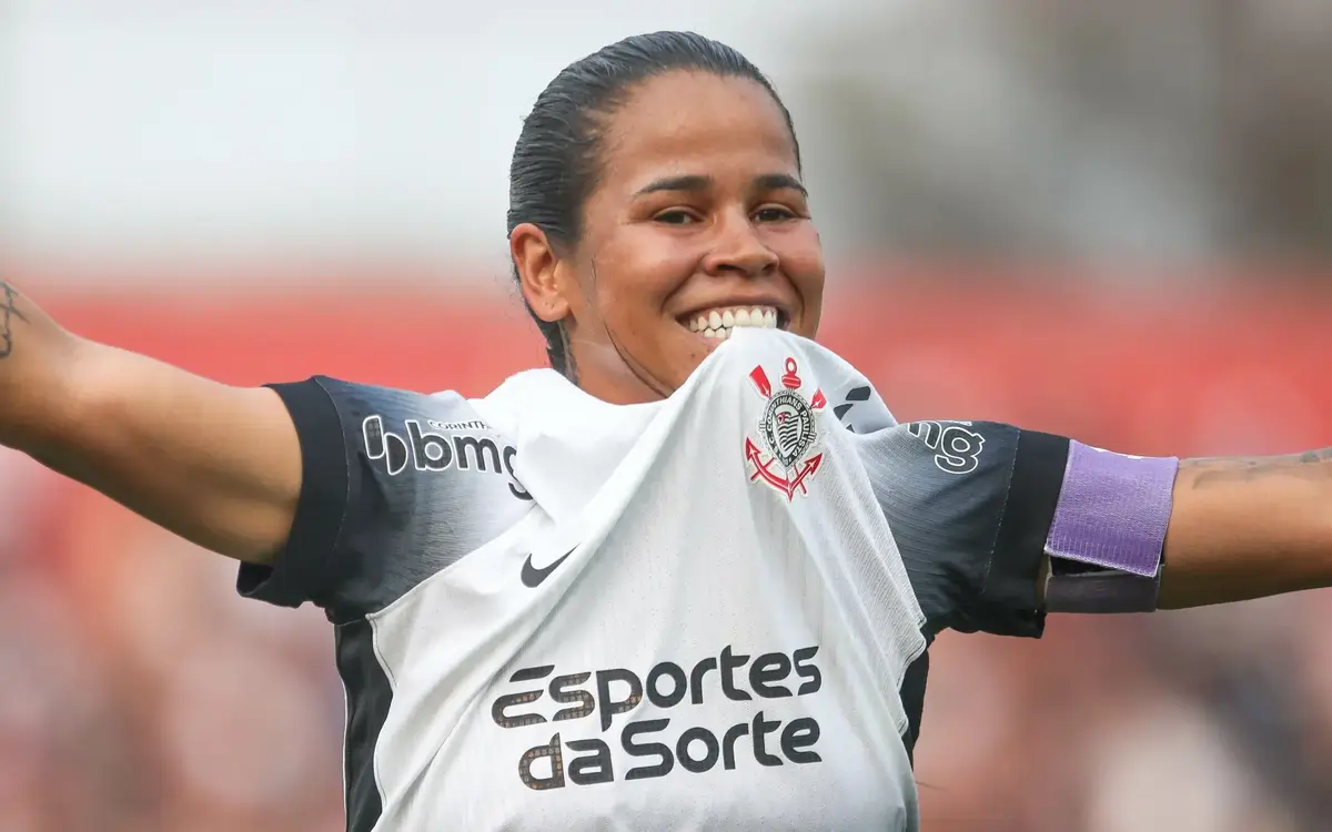 Vic Albuquerque celebra gol Supercopa Feminina após Corinthians vencer o Cruzeiro por 1 a 0. Foto: Reinaldo Campos/AGIF