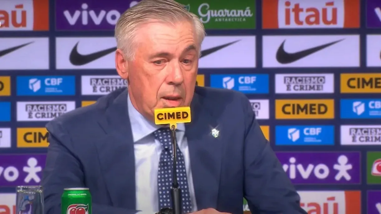 Carlo Ancelotti vai acompanhar jogo entre Corinthians e Vitória pelo Campeonato Brasileiro - Foto: Reprodução/CBF TV