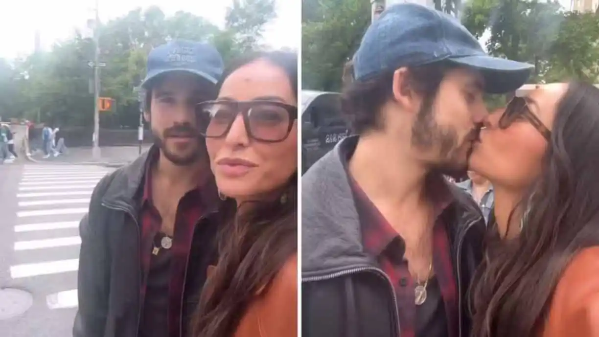 Sabrina Sato e Nicolas Prattes esbanjam romantismo em passeio de bicicleta pelas ruas de Nova York. Foto: Reprodução