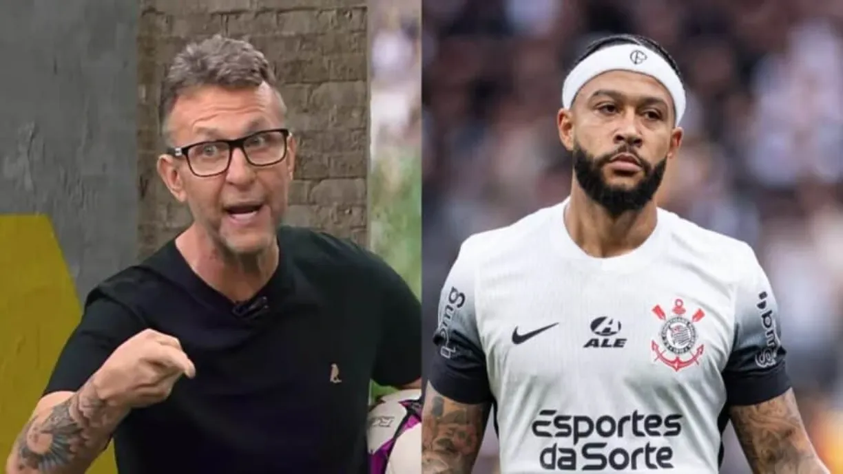Discussão entre Neto e Memphis Depay repercute entre torcedores do Corinthians, que se dividem sobre as provocações  - Foto: Reprodução