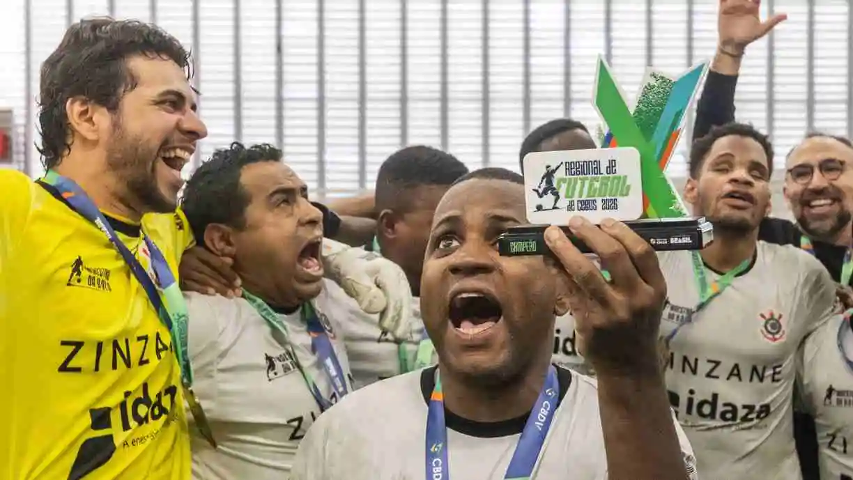 Corinthians conquista seu primeiro título no futebol de cegos ao vencer o Regional Sul-Sudeste com gol de Jhon González. Foto: Reprodução
