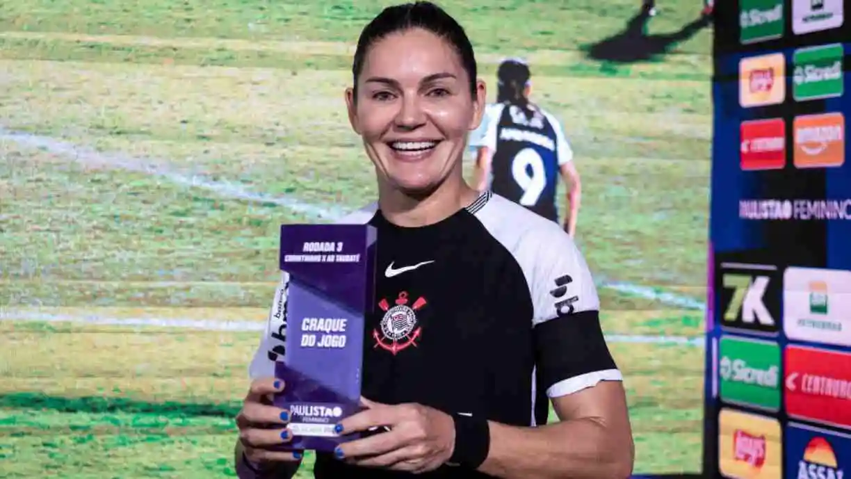Gabi Zanotti chega a 71 gols e entra para o top 5 de artilheiras da história do Corinthians! Lenda viva do Timão feminino. Foto: Reprodução