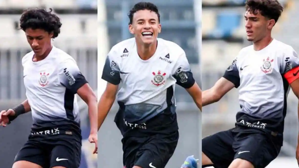 Trio do Sub-17 estreia no Sub-20 do Corinthians e mostra potencial para futuras oportunidades no clube. Foto: Reprodução