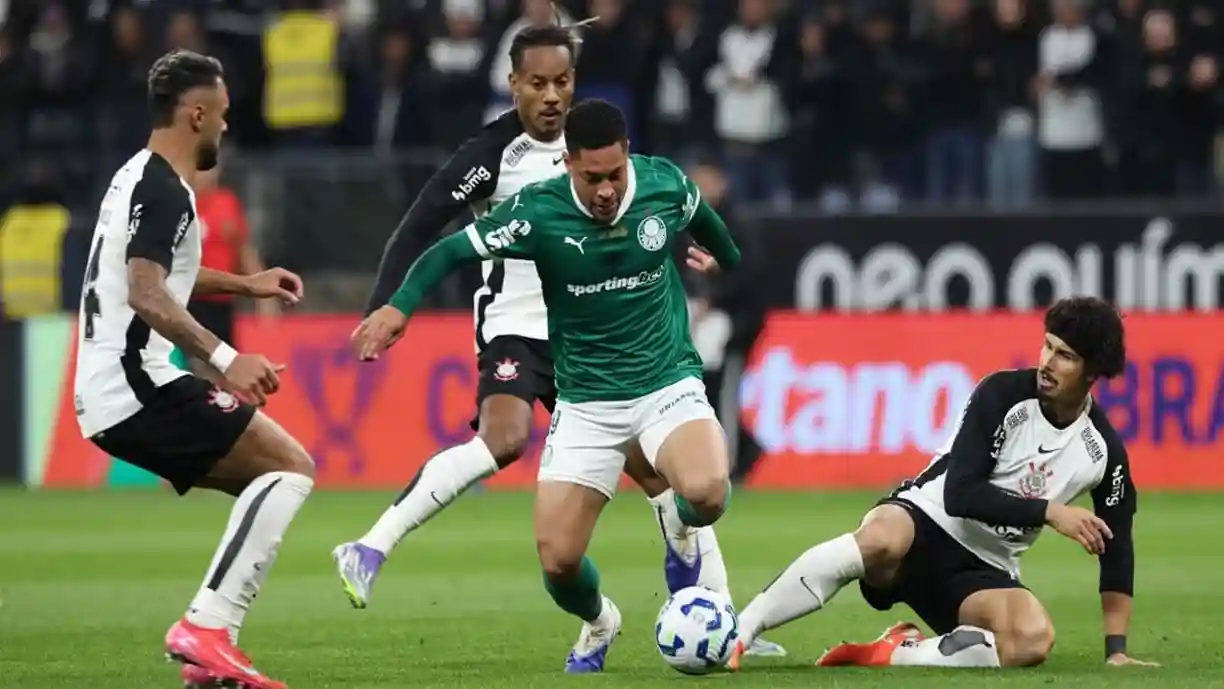 Corinthians derrotou o arquirrival Palmeiras na noite desta quarta-feira pela Copa do Brasil - Foto: Cesar Greco/Palmeiras