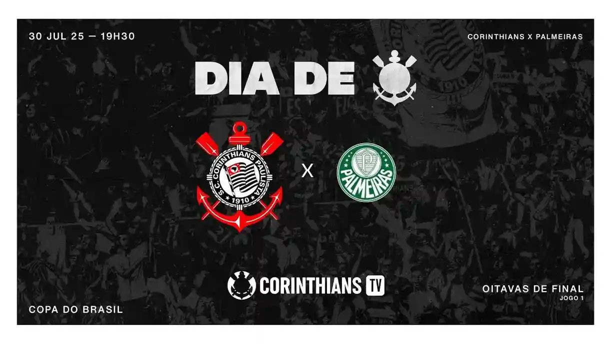 Corinthians e Palmeiras se enfrentam na noite desta quarta-feira pela Copa do Brasil - Foto: Reprodução/YouTube - Corinthians TV