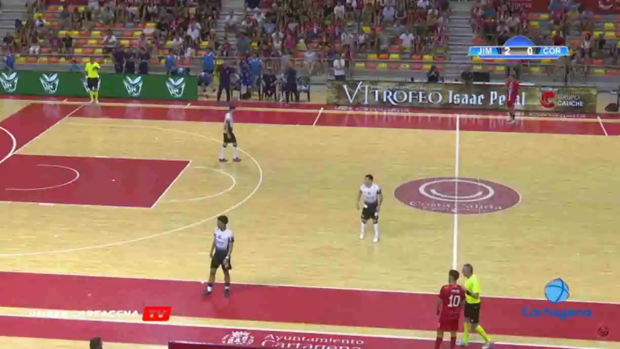 Timão encerra turnê na Espanha com derrota para o Jimbee Cartagena e foca agora na Liga Nacional de Futsal. Foto: Reprodução/Jimbee Cartagena TV