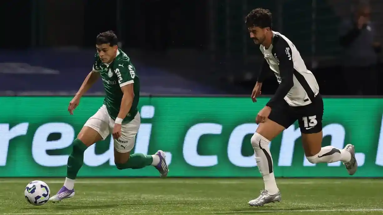 Gustavo Henrique marcou um dos gols da vitória do Corinthians sobre o Palmeiras - Foto: Cesar Greco/SE Palmeiras