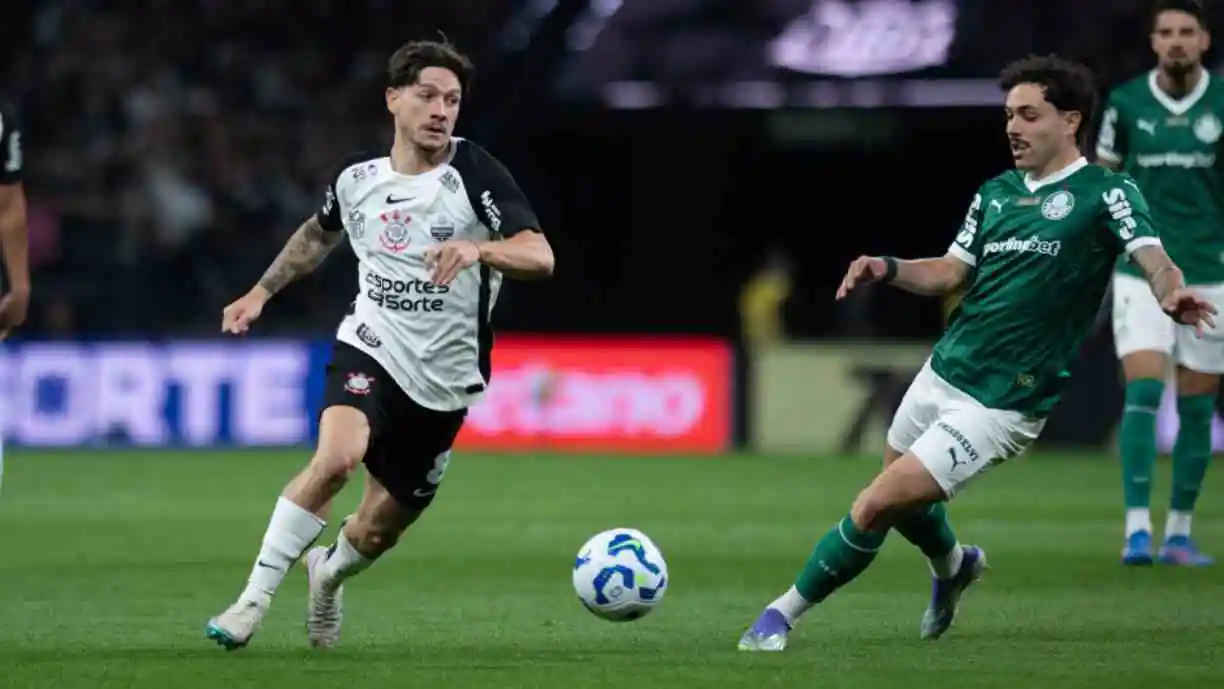 Corinthians empata no Dérbi contra o Palmeiras e cai para a 12ª posição do Brasileirão, somando 26 pontos na tabela.  Foto: Reprodução