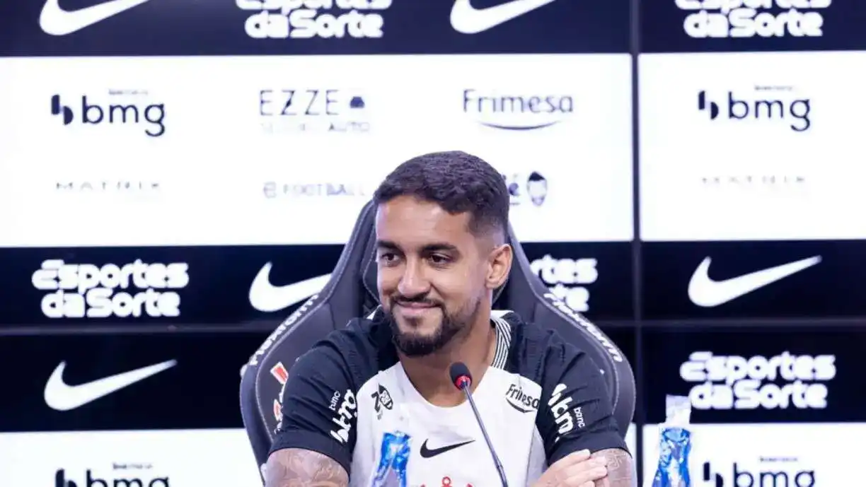 Matheus Pereira falou pela primeira vez como jogador do Corinthians - Foto: Rodrigo Coca/Agência Corinthians