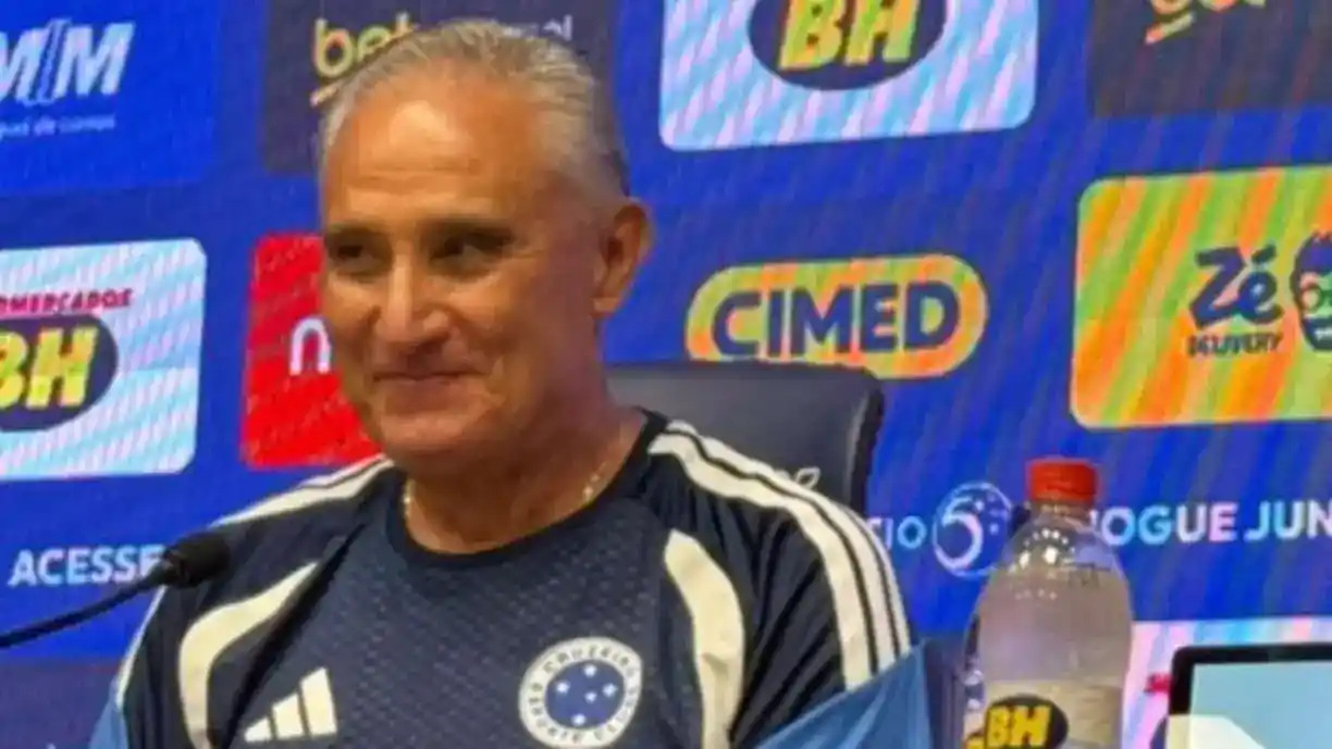 Ex-treinador do Corinthians, Tite participou da primeira coletiva como técnico do Cruzeiro - Foto: Thaynara Amaral/Central da Toca