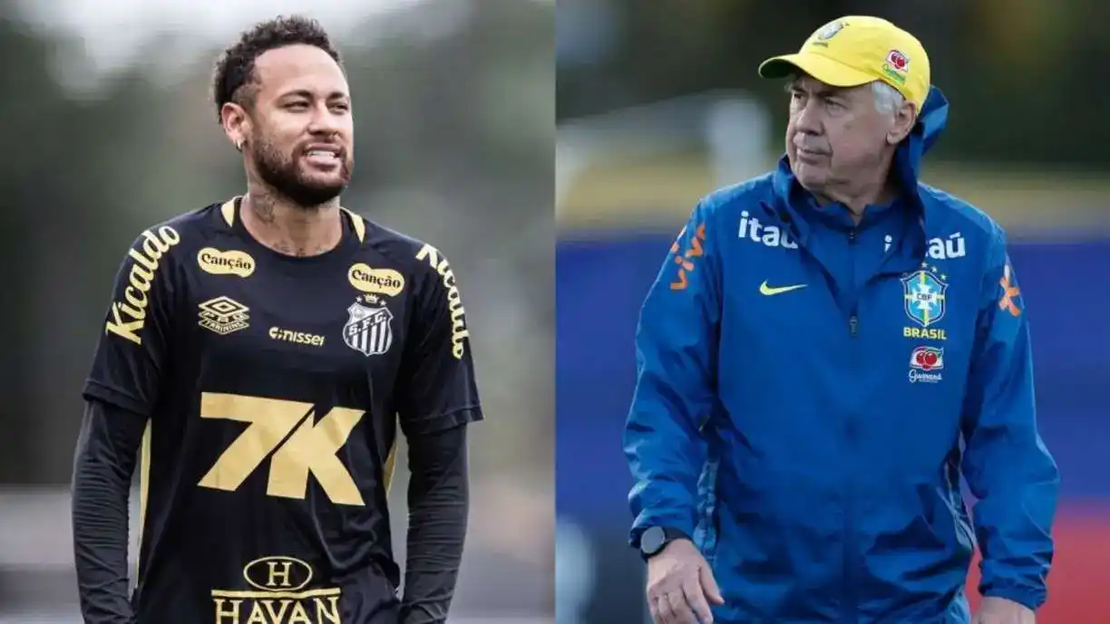 Ex-Corinthians sai em defesa de Neymar e faz crítica a Carlo Ancelotti - Foto: Raul Baretta/Santos e Rafael Ribeiro/CBF
